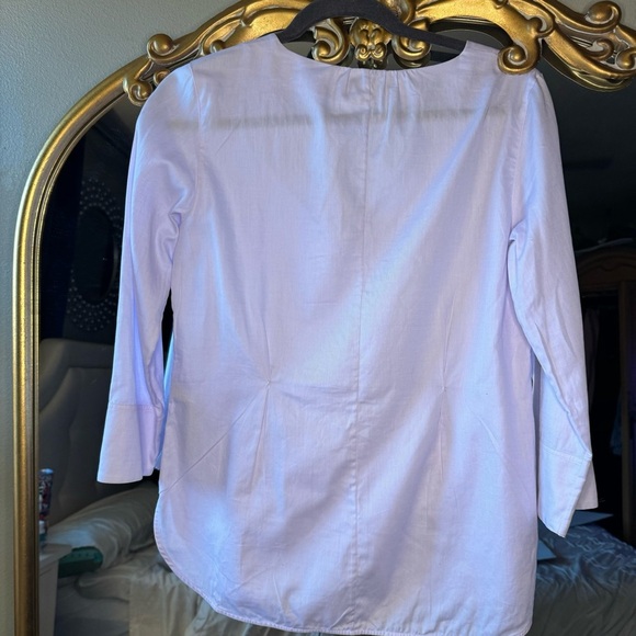 Massimo Dutti lavender v neck 3/4 sleeve tie waist blouse size 6 - Picture 8 of 8